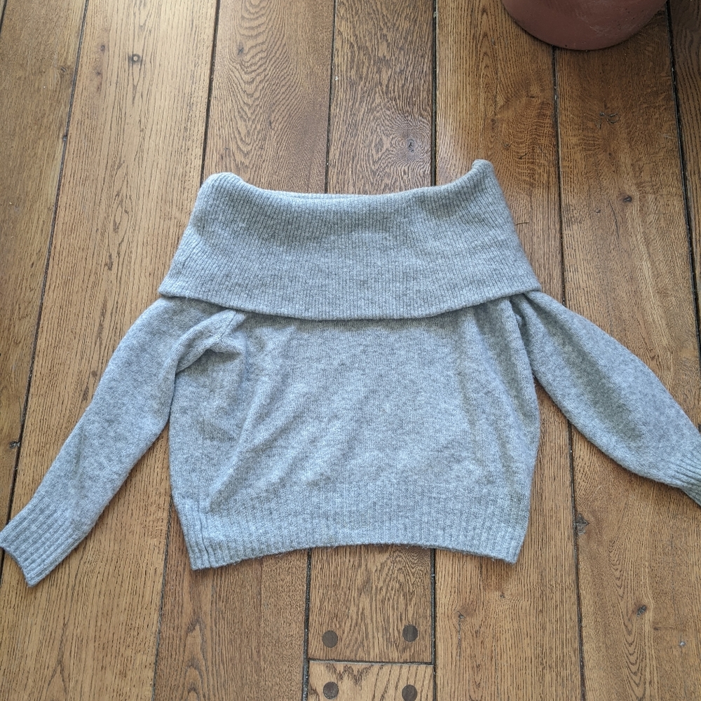 Gray Off the Shoulder Sweater